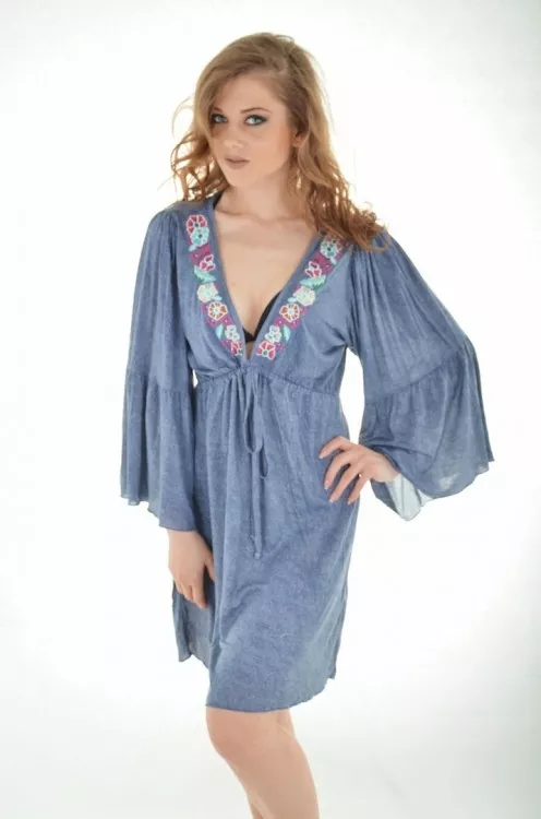 Пляжное платье с вышивкой и принтом Iconique KA...