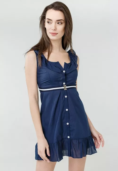 Синее пляжное платье мини Ora 19011/1