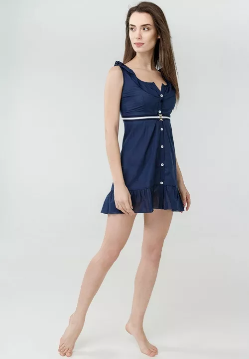Синее пляжное платье мини Ora 19011/1